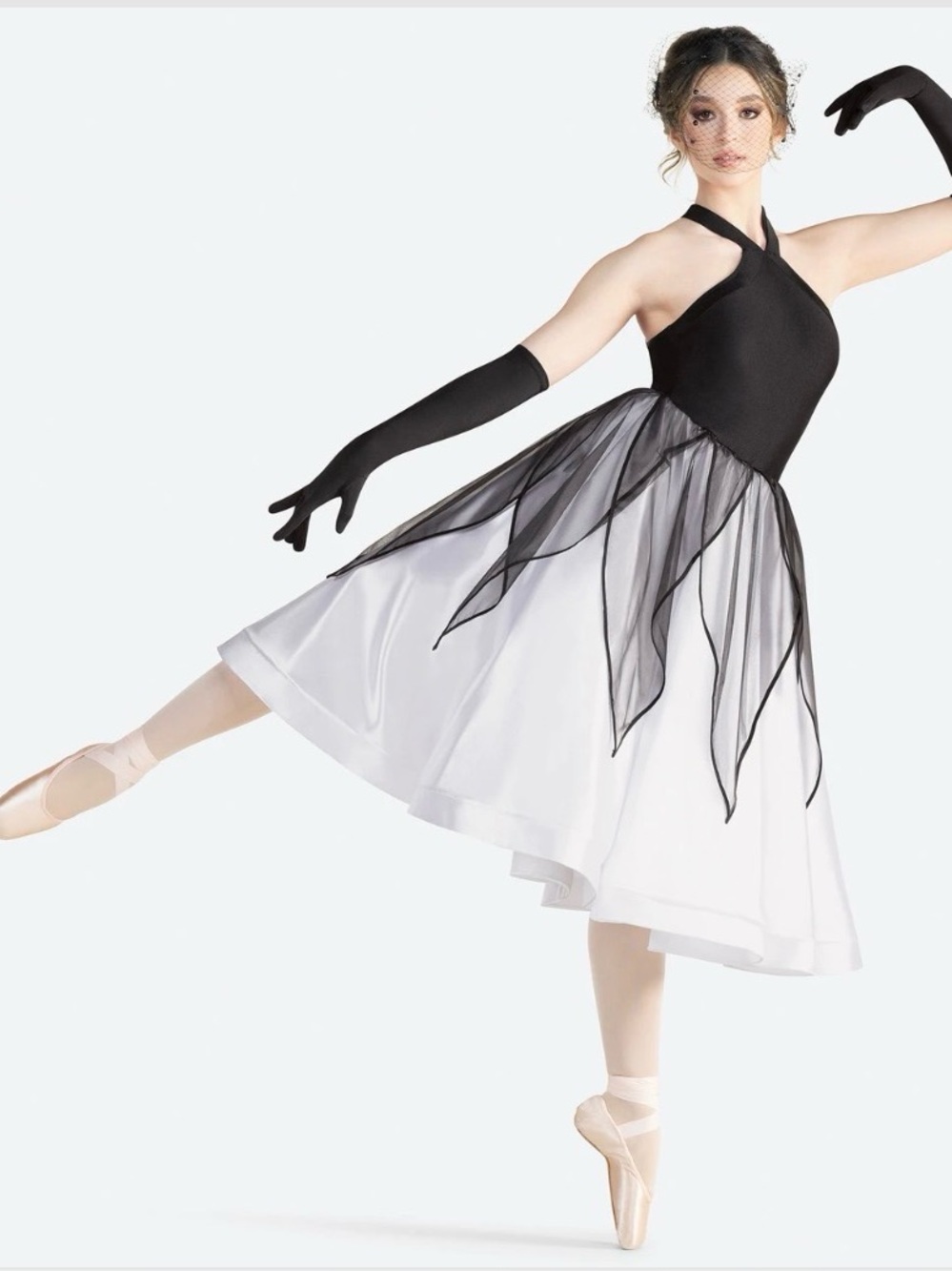 Revolution An Evening Affair ballet dance costume ball gown style black white